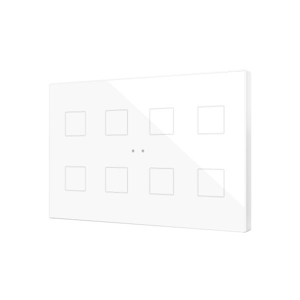 Flat XL X8. Glass capacitive push button - 8 buttons - White