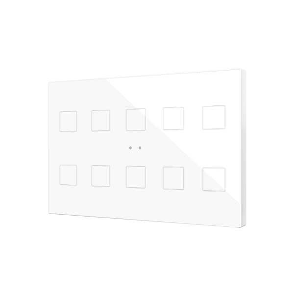 Flat XL X10. Glass capacitive push button - 10 buttons - White