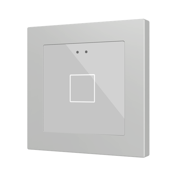 Flat RGB 55 X1. Glass capacitive push button 55x55 - 1 button - Silver (ZS55 frame not included)