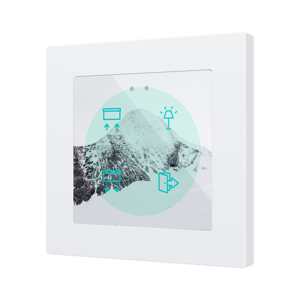 Flat RGB 55 X4. Glass capacitive push button 55x55 - 4 buttons - 360° Customizacion (ZS55 frame not included)
