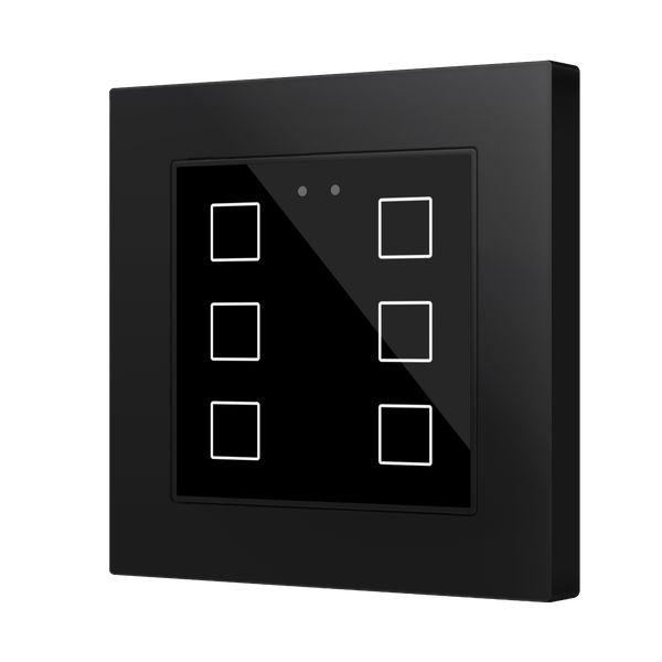 Flat RGB 55 X6. Glass capacitive push button 55x55 - 6 buttons - Anthracite (ZS55 frame not included)