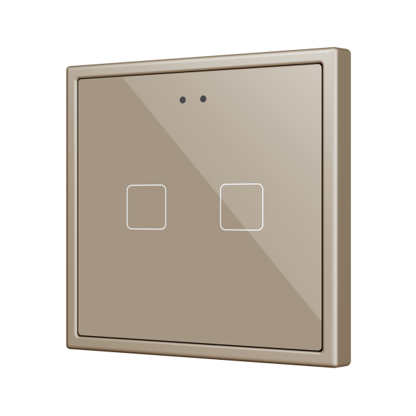 Flat 70 X2. Glass Capacitive push button 70x70 - 2 buttons - Champagne (ZS70 frame not included)