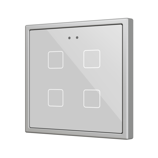 Flat 70 X4. Glass Capacitive push button 70x70 - 4 buttons - Silver (ZS70 frame not included)
