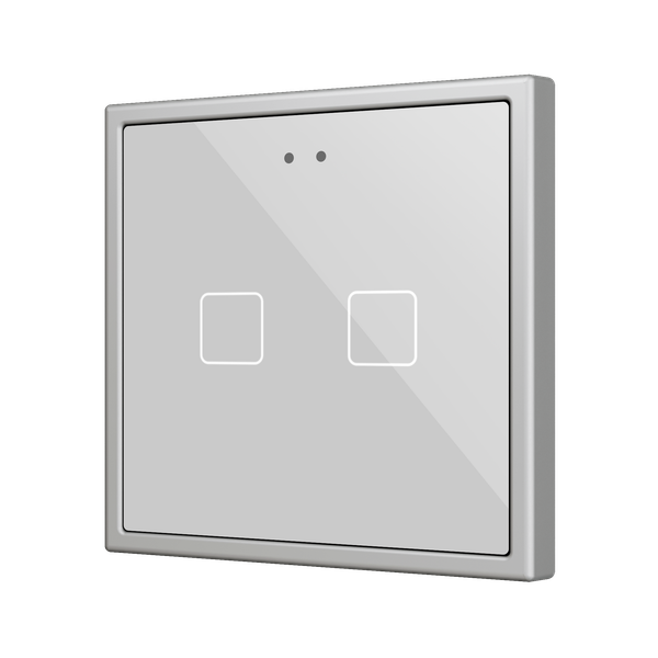 Flat RGB 70 X2. Glass Capacitive push button 70x70 - 2 buttons - Silver (ZS70 frame not included)
