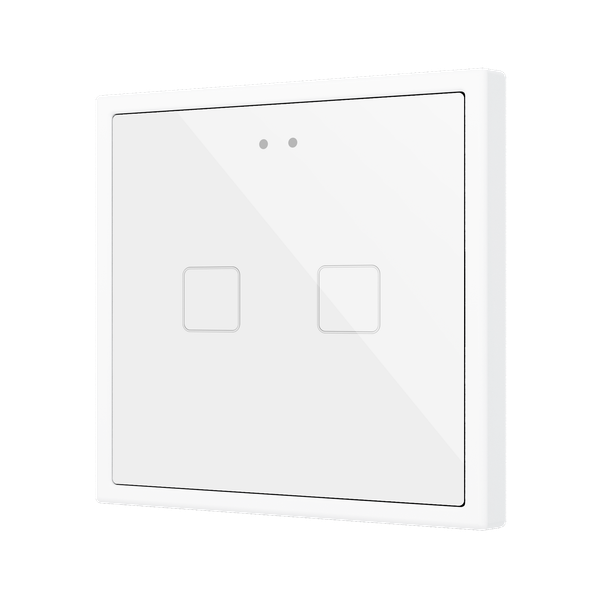 Flat RGB 70 X2. Glass Capacitive push button 70x70 - 2 buttons - White (ZS70 frame not included)