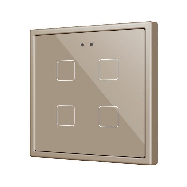 Flat RGB 70 X4. Glass Capacitive push button 70x70 - 4 buttons - Champagne (ZS70 frame not included)