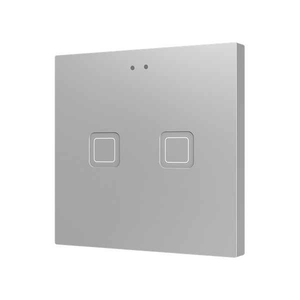 Tecla RGB 2. PC-ABS Capacitive push button - 2 buttons - Silver
