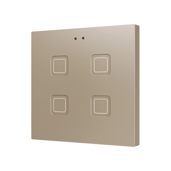 Tecla RGB 4. PC-ABS Capacitive push button - 4 buttons - Champagne