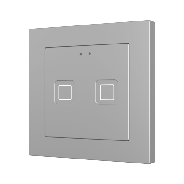 Tecla 55 X2. PC-ABS Capacitive push button 55x55 - 2 buttons - Silver (ZS55 frame not included)