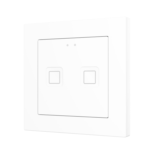 Tecla 55 X2. PC-ABS Capacitive push button 55x55 - 2 buttons - White (ZS55 frame not included)