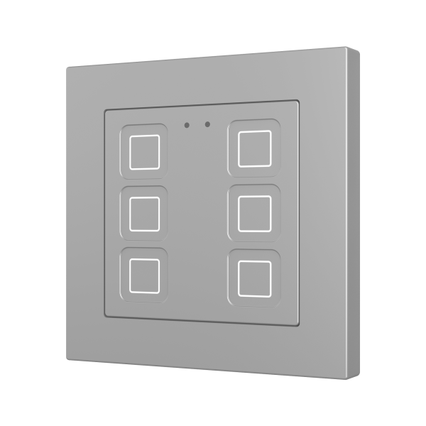 Tecla 55 X6. PC-ABS Capacitive push button 55x55 - 6 buttons - Silver (ZS55 frame not included)