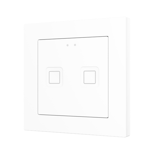 Tecla RGB 55 X2. PC-ABS Capacitive push button 55x55 - 2 buttons - White (ZS55 frame not included)