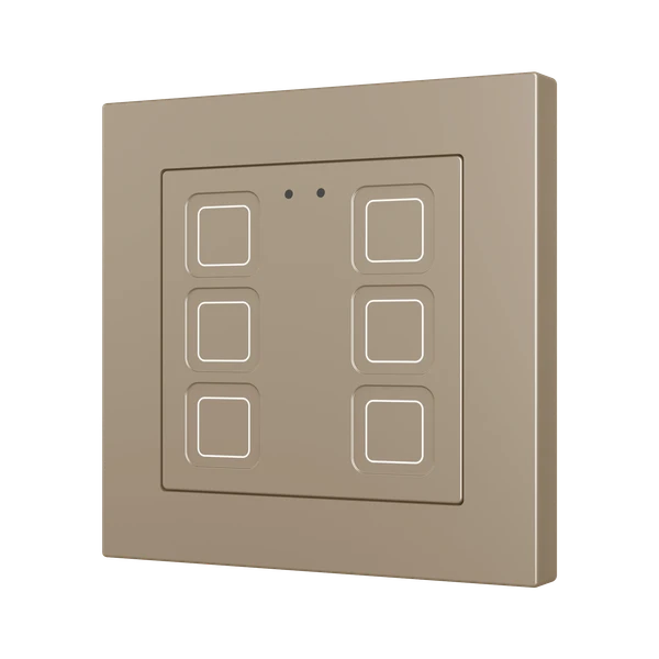 Tecla RGB 55 X6. PC-ABS Capacitive push button 55x55 - 6 buttons - Champagne (ZS55 frame not included)