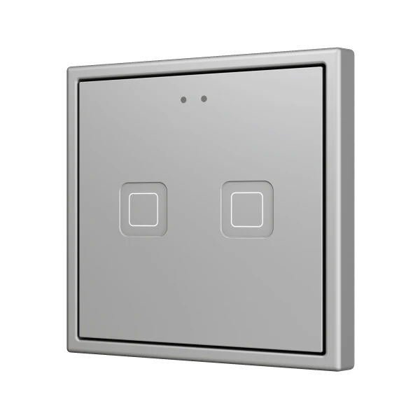 Tecla 70 X2. PC-ABS Capacitive push button 70x70 - 2 buttons - Silver (ZS70 frame not included)