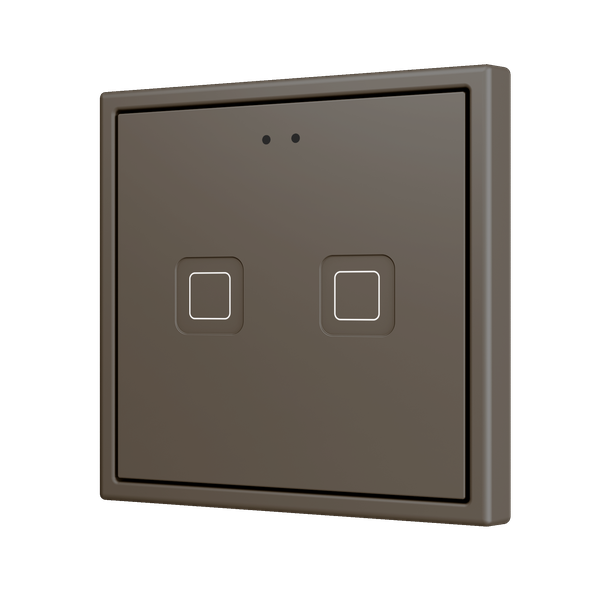 Tecla RGB 70 X2. PC-ABS Capacitive push button 70x70 - 2 buttons - Mocha (ZS70 frame not included)