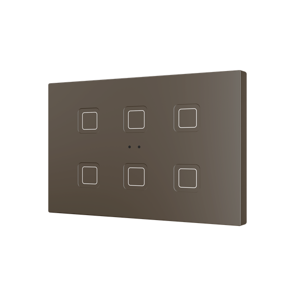 Tecla RGB XL 6. PC-ABS Capacitive push button - 6 buttons - Mocha