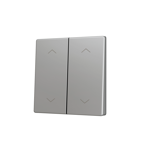 ZS55. Cover for Double KNX Soft push button 55x55 mm. Tilt up&down - Shutter icon - Silver