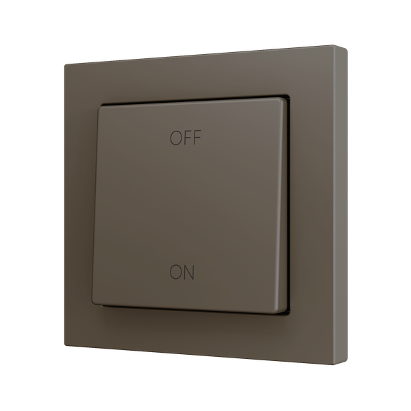 ZS55. Simple Soft push button for 2 binary inputs 55x55 mm - Mocha - Custom. Minimum 100 units per design