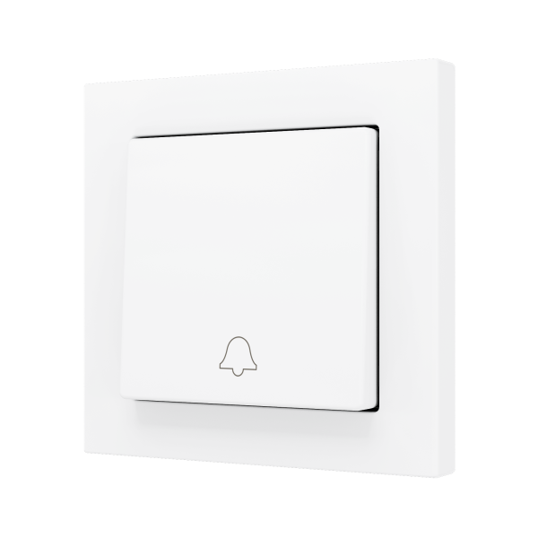 ZS55. Simple Soft push button for 1 binary input 55x55 mm - Doorbell icon - Matt white