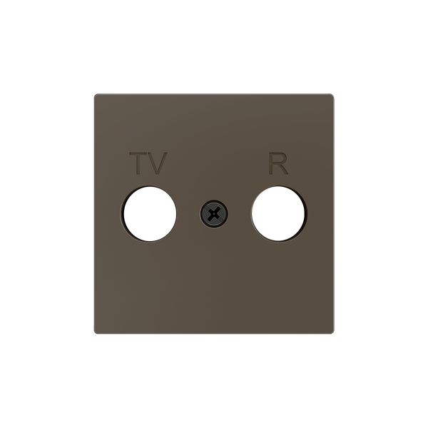 ZS55. Cover plate for TV/R insert 55x55 mm - Mocha