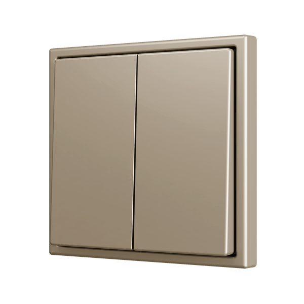 ZS70. Double Soft push button for 4 binary inputs 70x70 mm - Champagne