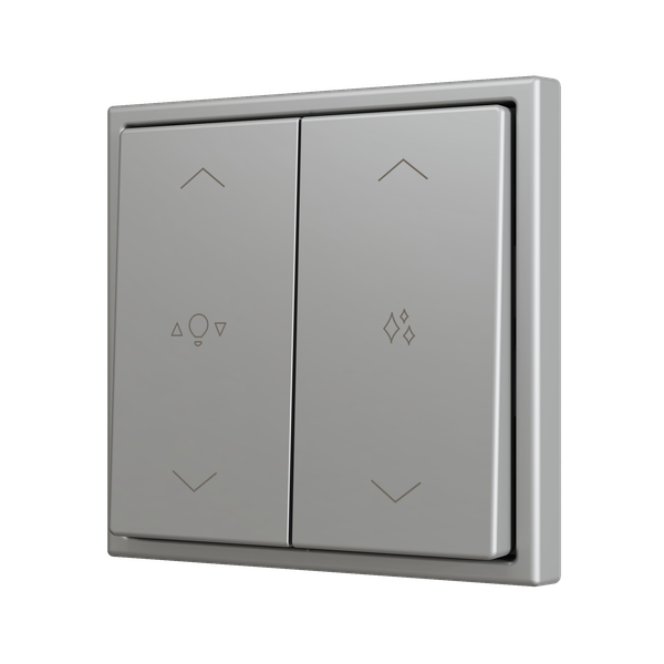 ZS70. Double Soft push button for 4 binary inputs 70x70 mm - Silver - Custom. Minimum 100 units per design