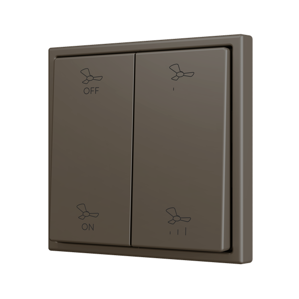ZS70. Double Soft push button for 4 binary inputs 70x70 mm - Mocha - Custom. Minimum 100 units per design