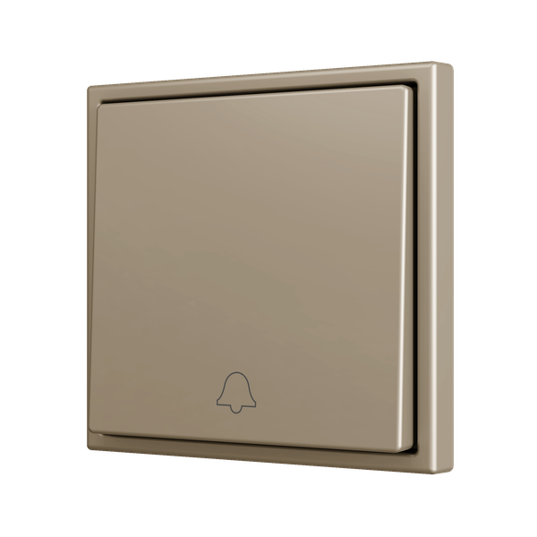 ZS70. Simple Soft push button for 1 binary input 70x70 mm - Doorbell icon - Champagne