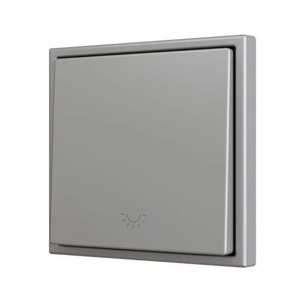 ZS70. Simple Soft push button for 1 binary input 70x70 mm - Light icon - Silver