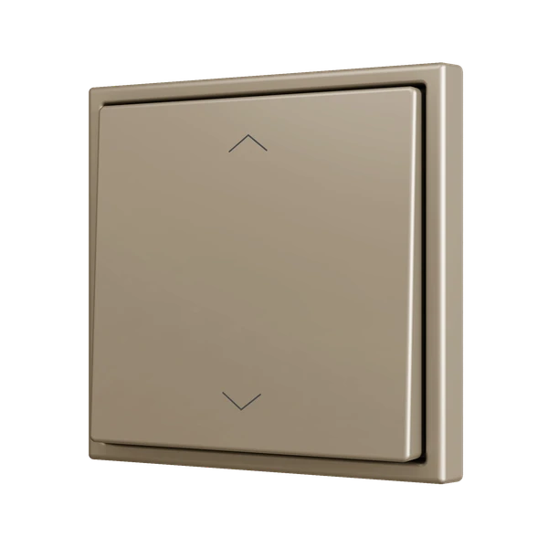 ZS70. Simple Soft push button for 2 binary inputs 70x70 mm - Shutter icon - Champagne
