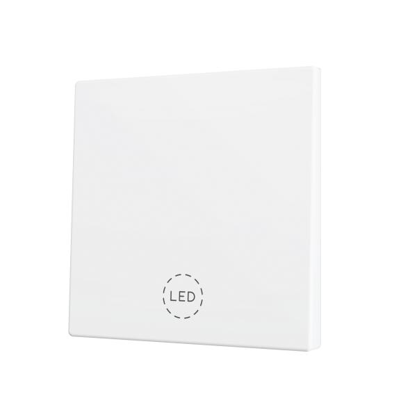 ZS70. Cover for Simple KNX Soft push button 70x70 mm. Tilt down - Matt White - Custom. Minimum 100 units per design