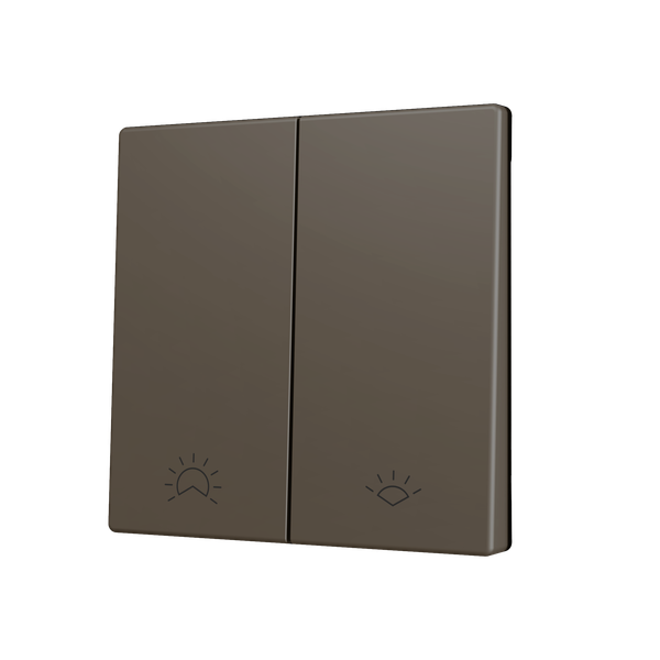 ZS70. Cover for Simple KNX Soft push button 70x70 mm. Tilt down - Mocha - Custom. Minimum 100 units per design