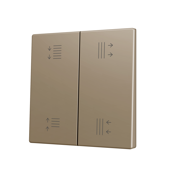 ZS70. Cover for Double KNX Soft push button 70x70 mm. Tilt up&down - Champagne - Custom. Minimum 100 units per design