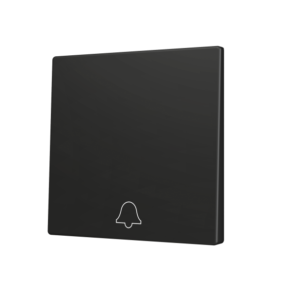 ZS70. Cover for Simple KNX Soft push button 70x70 mm. Tilt down - Doorbell icon - Anthracite
