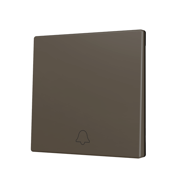 ZS70. Cover for Simple KNX Soft push button 70x70 mm. Tilt down - Doorbell icon - Mocha
