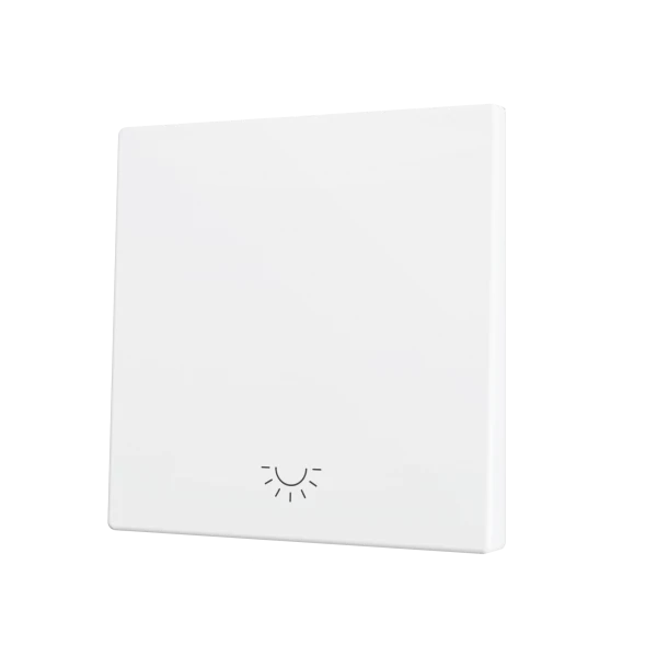 ZS70. Cover for Simple KNX Soft push button 70x70 mm. Tilt down - Light icon - Matt White