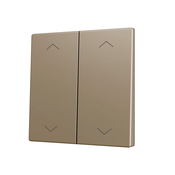 ZS70. Cover for Double KNX Soft push button 70x70 mm. Tilt up&down - Shutter icon - Champagne