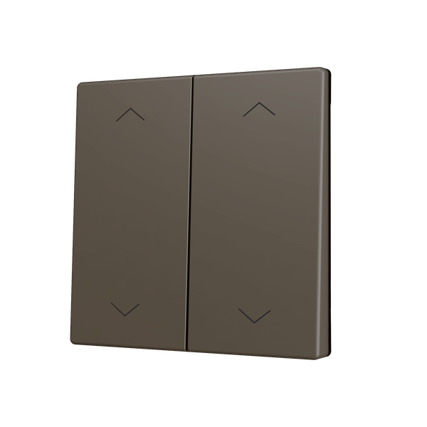 ZS70. Cover for Double KNX Soft push button 70x70 mm. Tilt up&down - Shutter icon - Mocha