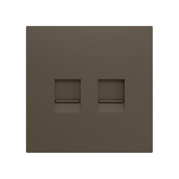 ZS70. Cover plate for RJ45 connector 70x70 mm - 2 inserts - Mocha