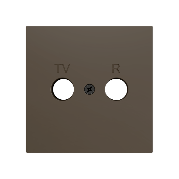 ZS70. Cover plate for TV/R insert 70x70 mm - Mocha