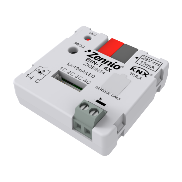 BIN-T 4X. Universal Interface 4 binary inputs/LED outputs and 1 temperature sensor input.