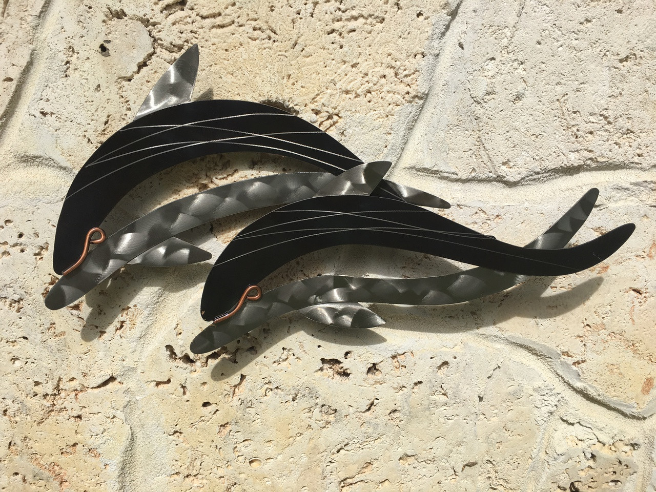 Double Dolphins Metal Wall Art XIO106