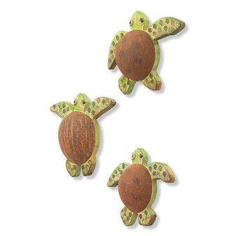 Coconut Shell Turtles Set of 3