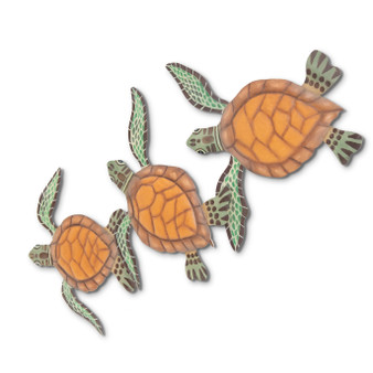 Three Baby Sea Turtles Metal Wall Art OS155