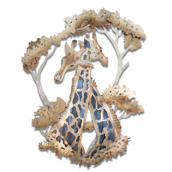 Giraffe Pair Stainless Wall Art MM710