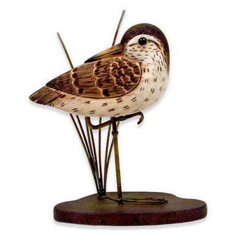 Sandpiper Resting TT Hand Carved Wood CW606