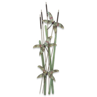 Cattails with Dragonflies Metal Wall Art CA274