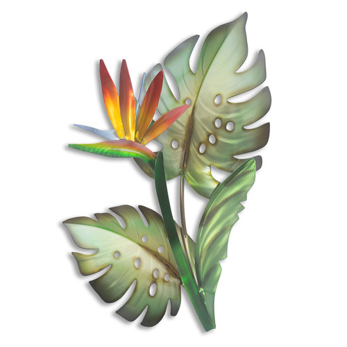 Bird of Paradise Spray Metal Wall Art Tropical Finish CO167