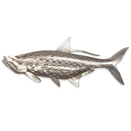 Silver Tarpon Fish Large Metal Wall Art - MM153