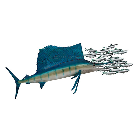 Sailfish Feeding Metal Wall Art - MM212